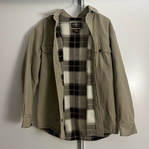 Levi's Tan Utility Jacket with Plaid Fleece Lining